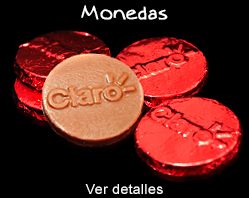 Monedas de chocolate con logo