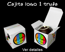 Caja con logo y trufa