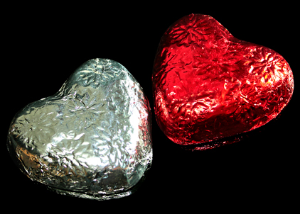 Corazones de chocolate rellenos